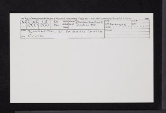 Dumbarton, High Street, Riverside Parish Church, NS37NE 15, Ordnance Survey index card, Recto