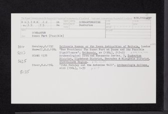 Dumbarton, NS37NE 22, Ordnance Survey index card, Recto