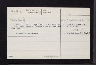 Dumbarton Rock, NS37SE 2, Ordnance Survey index card, Recto