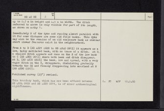 Dalmellington, Pickan's Dyke, NS40NE 2, Ordnance Survey index card, page number 2, Verso