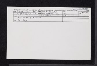 Buchan's Bridge, NS40NE 14, Ordnance Survey index card, Recto