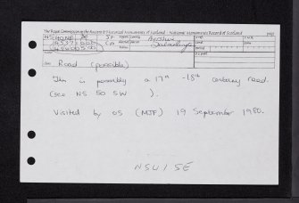 Dalmellington, Corbie Craigs Mines, NS40NE 20, Ordnance Survey index card, Recto
