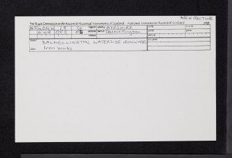 Dalmellington, Waterside Ironworks, NS40NW 15, Ordnance Survey index card, Recto