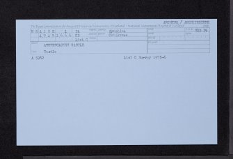 Auchencloigh Castle, NS41NE 1, Ordnance Survey index card, Recto