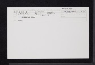 Auchenfail Hall, NS42NE 20, Ordnance Survey index card, Recto