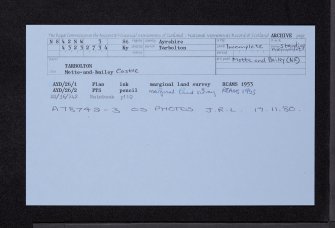 Tarbolton Motte, NS42NW 3, Ordnance Survey index card, Recto