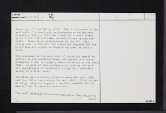 Tarbolton Motte, NS42NW 3, Ordnance Survey index card, page number 3, Recto