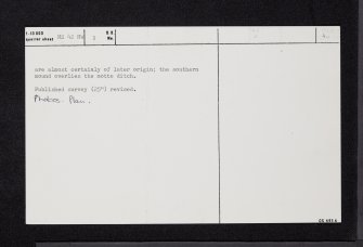 Tarbolton Motte, NS42NW 3, Ordnance Survey index card, page number 4, Verso