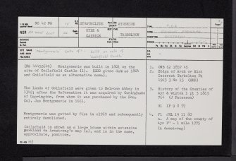 Montgomerie House, NS42NW 15, Ordnance Survey index card, page number 1, Recto