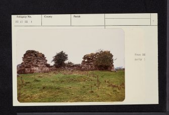 Trabboch Castle, NS42SE 1, Ordnance Survey index card, page number 1, Recto