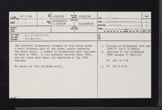 Kilmarnock, NS43NW 11, Ordnance Survey index card, page number 1, Recto