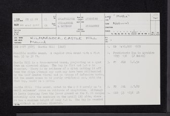 Kilmarnock, Castle Hill, NS43NW 25, Ordnance Survey index card, page number 1, Recto