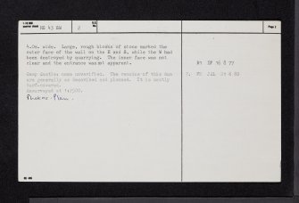 Craigie, NS43SW 2, Ordnance Survey index card, page number 2, Verso