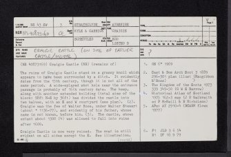 Craigie Castle, NS43SW 3, Ordnance Survey index card, page number 1, Recto