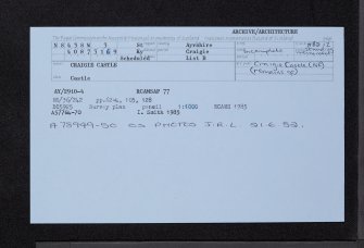 Craigie Castle, NS43SW 3, Ordnance Survey index card, Recto