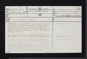 Craigie, NS43SW 6, Ordnance Survey index card, page number 1, Recto