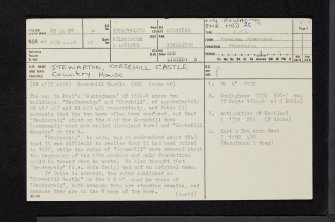 Corsehill Castle, NS44NW 6, Ordnance Survey index card, page number 1, Recto
