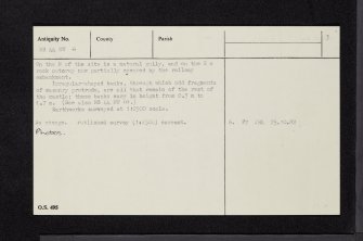 Corsehill Castle, NS44NW 6, Ordnance Survey index card, page number 3, Recto