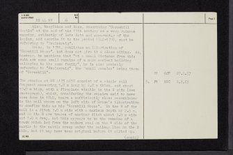 Corsehill Castle, NS44NW 6, Ordnance Survey index card, page number 2, Verso