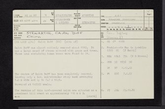 Stewarton, Cairn Duff, NS44NW 9, Ordnance Survey index card, page number 1, Recto