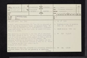 Langdyke, NS44SE 2, Ordnance Survey index card, page number 1, Recto