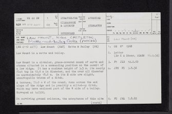 Law Mount, High Castleton, NS44SW 1, Ordnance Survey index card, page number 1, Recto