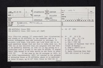 Barrhead, Arthurlie, NS45NE 5, Ordnance Survey index card, page number 1, Recto