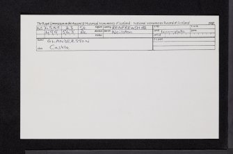 Glanderston House, NS45NE 23, Ordnance Survey index card, Recto