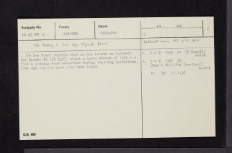 Caldwell Law, NS45NW 2, Ordnance Survey index card, Recto