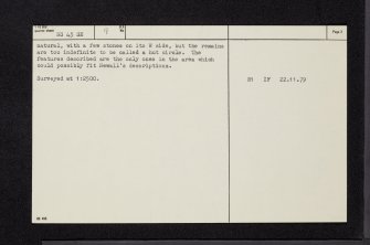 Laggen Hill, NS45SE 9, Ordnance Survey index card, page number 2, Verso