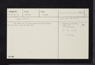 Paisley, Saucel Hill, NS46SE 14, Ordnance Survey index card, Recto