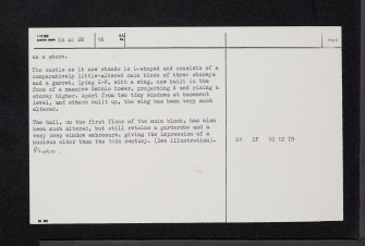 Johnstone Castle, NS46SW 16, Ordnance Survey index card, page number 2, Verso