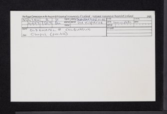 Old Chapel Of Colquhoun, NS47NW 2, Ordnance Survey index card, Recto