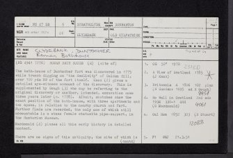 Clydebank, Duntocher, NS47SE 6, Ordnance Survey index card, page number 1, Recto