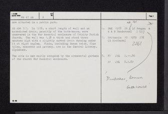 Clydebank, Duntocher, NS47SE 6, Ordnance Survey index card, page number 2, Verso