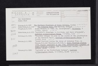 Old Kilpatrick, NS47SE 8, Ordnance Survey index card, page number 2, Recto