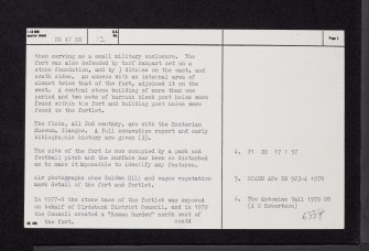 Clydebank, Duntocher, NS47SE 12, Ordnance Survey index card, page number 2, Verso