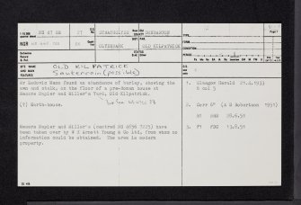 Old Kilpatrick, NS47SE 27, Ordnance Survey index card, page number 1, Recto