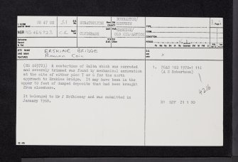 Erskine Bridge, NS47SE 51, Ordnance Survey index card, page number 1, Recto