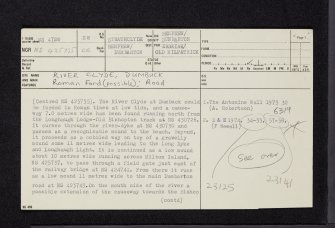 River Clyde, Dumbuck, NS47SW 28, Ordnance Survey index card, page number 1, Recto