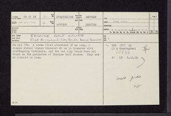 Erskine Golf Course, NS47SW 37, Ordnance Survey index card, page number 1, Recto
