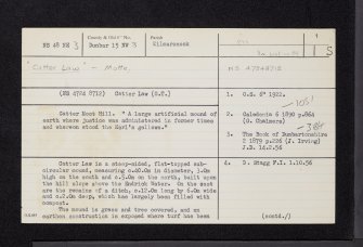 Catter Law, NS48NE 3, Ordnance Survey index card, page number 1, Recto