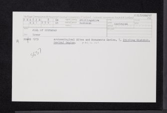 Peel Of Buchanan, NS48NE 8, Ordnance Survey index card, Recto