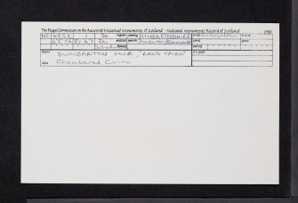 Dumbarton Muir, 'Lang Cairn', NS48SE 1, Ordnance Survey index card, Recto