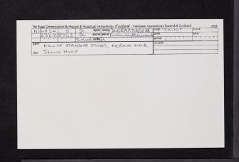 Hill Of Standing Stones, Merkin Muir, NS48SW 5, Ordnance Survey index card, Recto