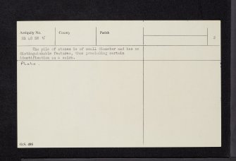 Hill Of Standing Stones, Merkin Muir, NS48SW 5, Ordnance Survey index card, page number 2, Verso