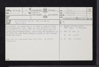 Cumnock And Holmhead, NS51NE 8, Ordnance Survey index card, page number 1, Recto