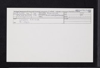 Logan Bridge, NS52SE 24, Ordnance Survey index card, Recto