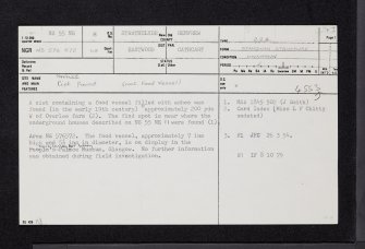 Overlee, NS55NE 8, Ordnance Survey index card, page number 1, Recto