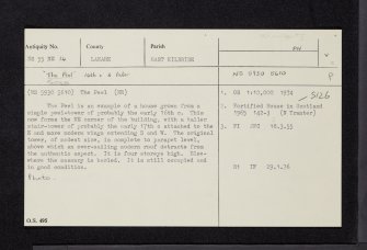 Busby, The Peel, NS55NE 14, Ordnance Survey index card, Recto